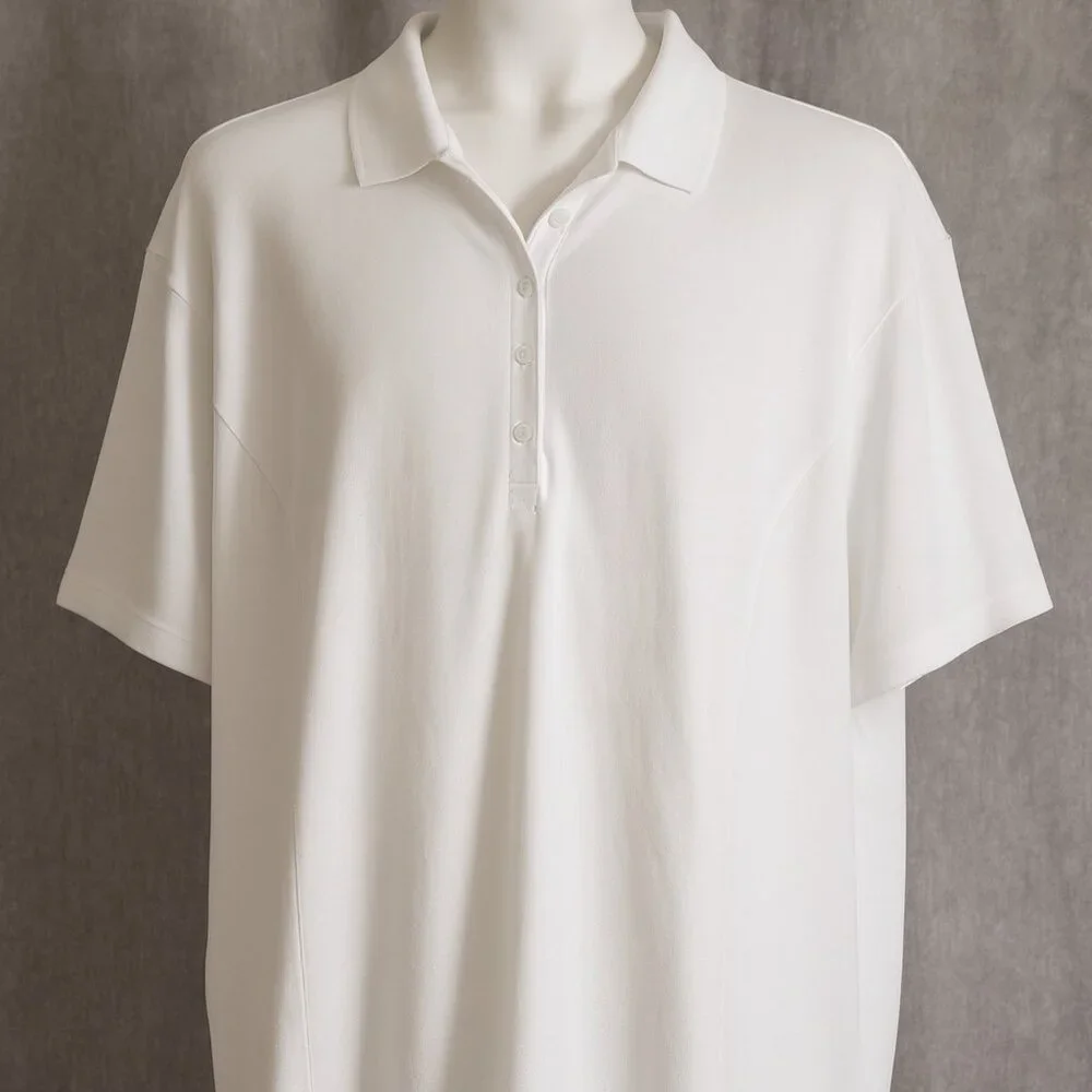 NEW Riders by Lee Indigo Polo Shirt White Womens 3X Comfort Athleisure NWT - Picture 1 of 11